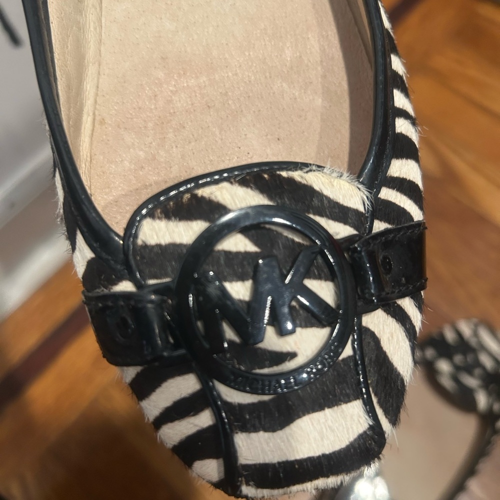 Michael Kors Black and White Zebra Flats